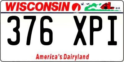 WI license plate 376XPI