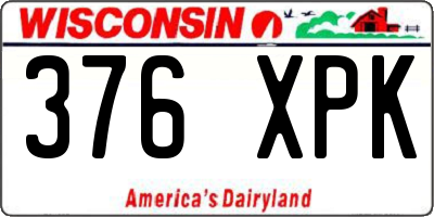 WI license plate 376XPK