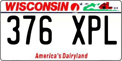 WI license plate 376XPL