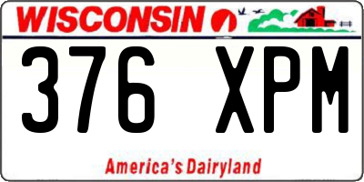 WI license plate 376XPM