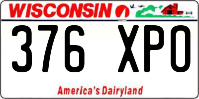 WI license plate 376XPO