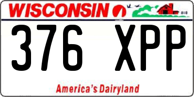 WI license plate 376XPP