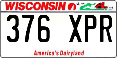 WI license plate 376XPR