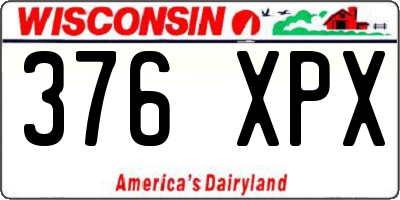 WI license plate 376XPX