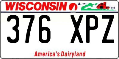 WI license plate 376XPZ