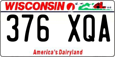 WI license plate 376XQA