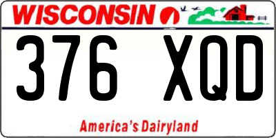 WI license plate 376XQD