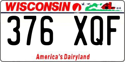 WI license plate 376XQF