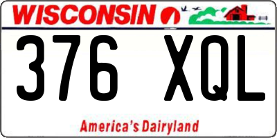 WI license plate 376XQL