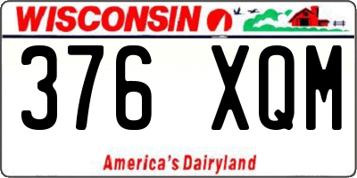 WI license plate 376XQM