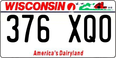 WI license plate 376XQO