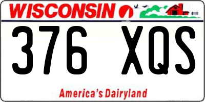 WI license plate 376XQS