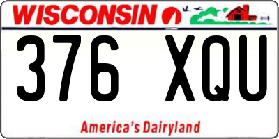 WI license plate 376XQU