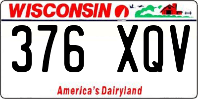 WI license plate 376XQV