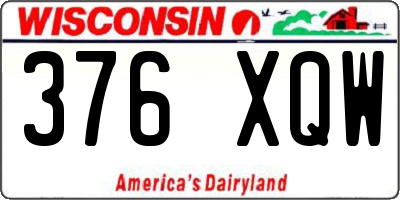 WI license plate 376XQW