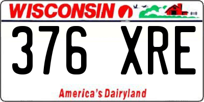 WI license plate 376XRE