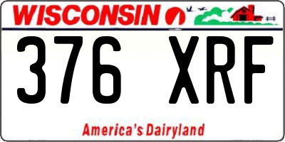 WI license plate 376XRF