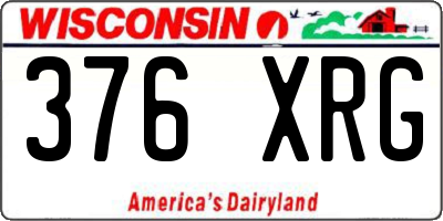 WI license plate 376XRG