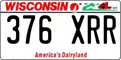 WI license plate 376XRR