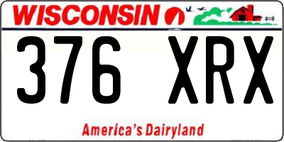 WI license plate 376XRX
