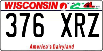 WI license plate 376XRZ