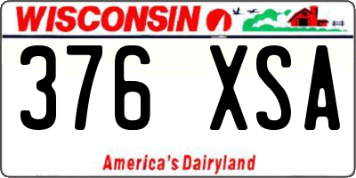 WI license plate 376XSA