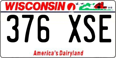 WI license plate 376XSE