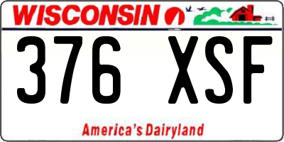 WI license plate 376XSF