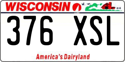 WI license plate 376XSL