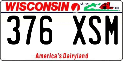 WI license plate 376XSM