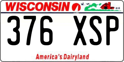 WI license plate 376XSP