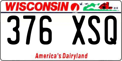 WI license plate 376XSQ