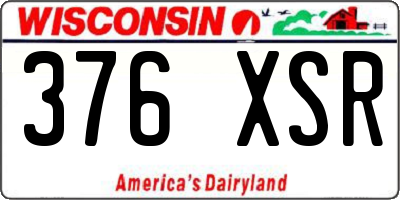 WI license plate 376XSR