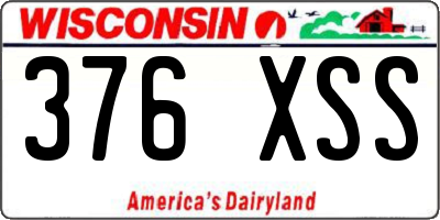WI license plate 376XSS