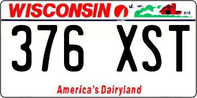 WI license plate 376XST