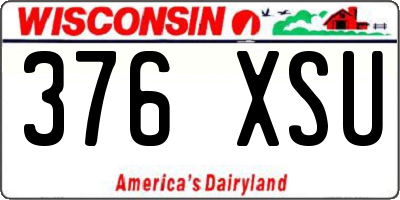 WI license plate 376XSU