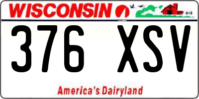 WI license plate 376XSV