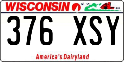 WI license plate 376XSY