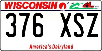 WI license plate 376XSZ