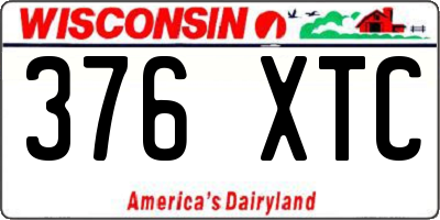WI license plate 376XTC