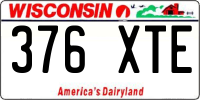 WI license plate 376XTE