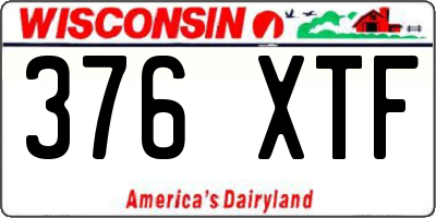 WI license plate 376XTF
