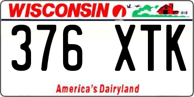 WI license plate 376XTK