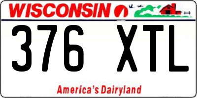 WI license plate 376XTL