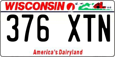 WI license plate 376XTN