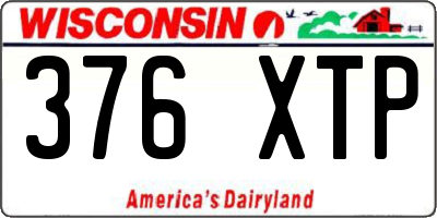 WI license plate 376XTP