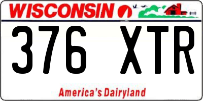 WI license plate 376XTR