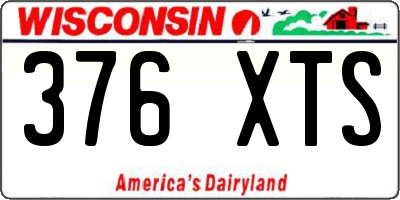 WI license plate 376XTS