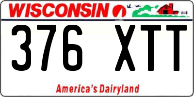 WI license plate 376XTT