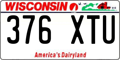 WI license plate 376XTU